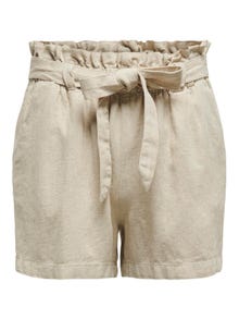 ONLY Lin knytebelte Shorts -Oatmeal - 15225921