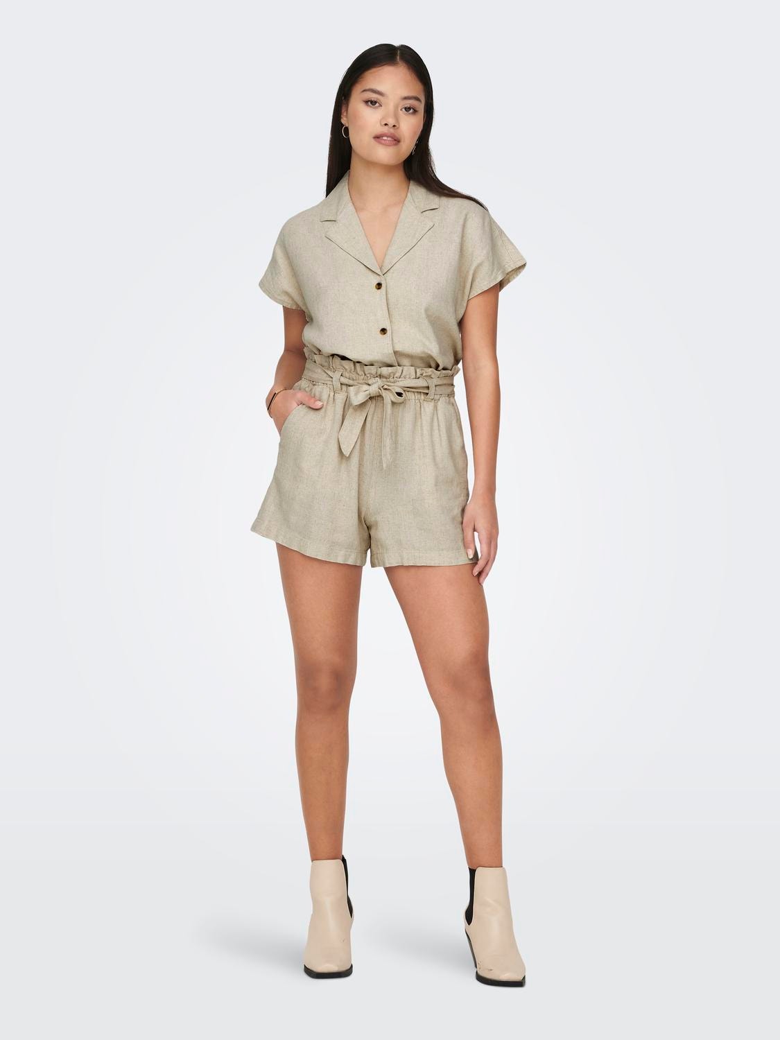 ONLY Shorts Regular Fit Taille moyenne -Oatmeal - 15225921