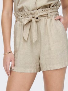 ONLY Lin knytebelte Shorts -Oatmeal - 15225921