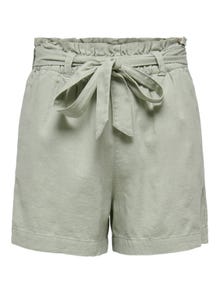 ONLY Linen tie belt Shorts -Desert Sage - 15225921