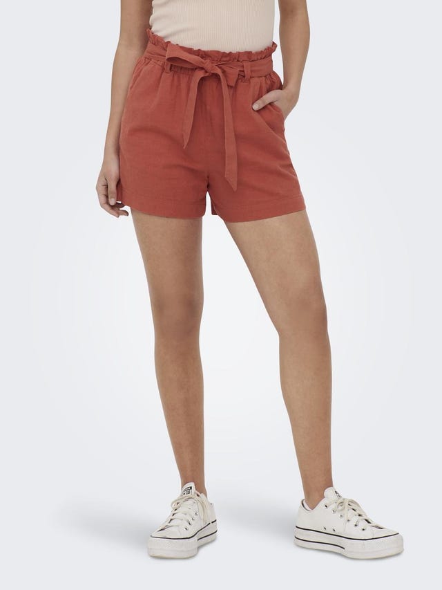 ONLY Linen shorts with tie belt  - 15225921