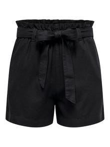 ONLY Gürtel Leinen Shorts -Black - 15225921