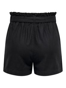 ONLY Linnen tailleriem Shorts -Black - 15225921