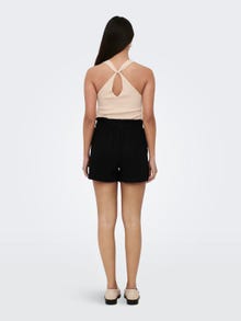 ONLY Cinturón de lino Shorts -Black - 15225921