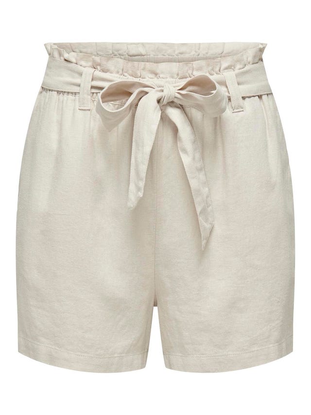 ONLY Cinturón de lino Shorts - 15225921