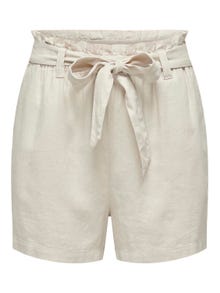 ONLY Linen tie belt Shorts -Moonbeam - 15225921