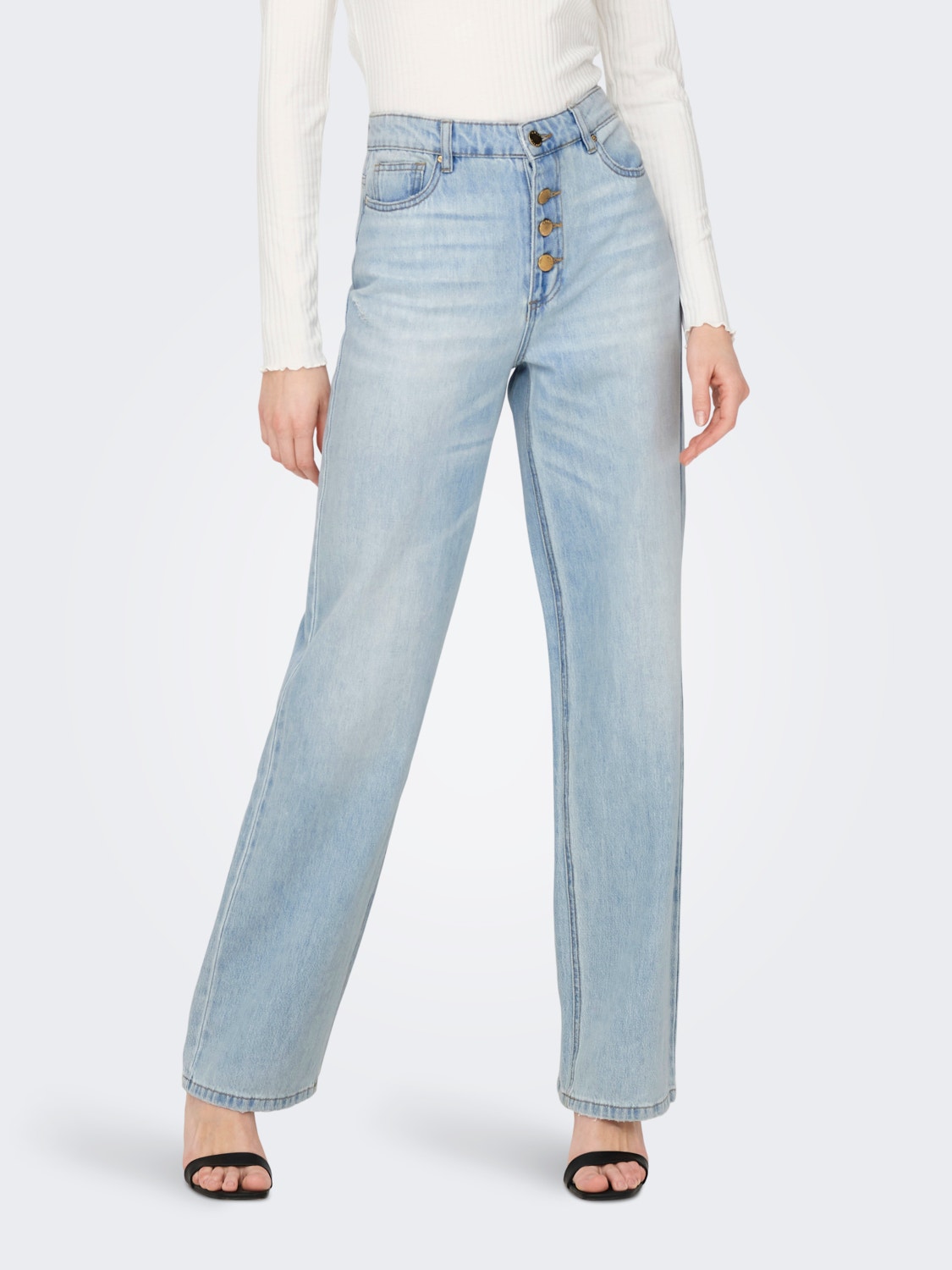 ONLY Hohe Taille Jeans -Light Blue Denim - 15226069