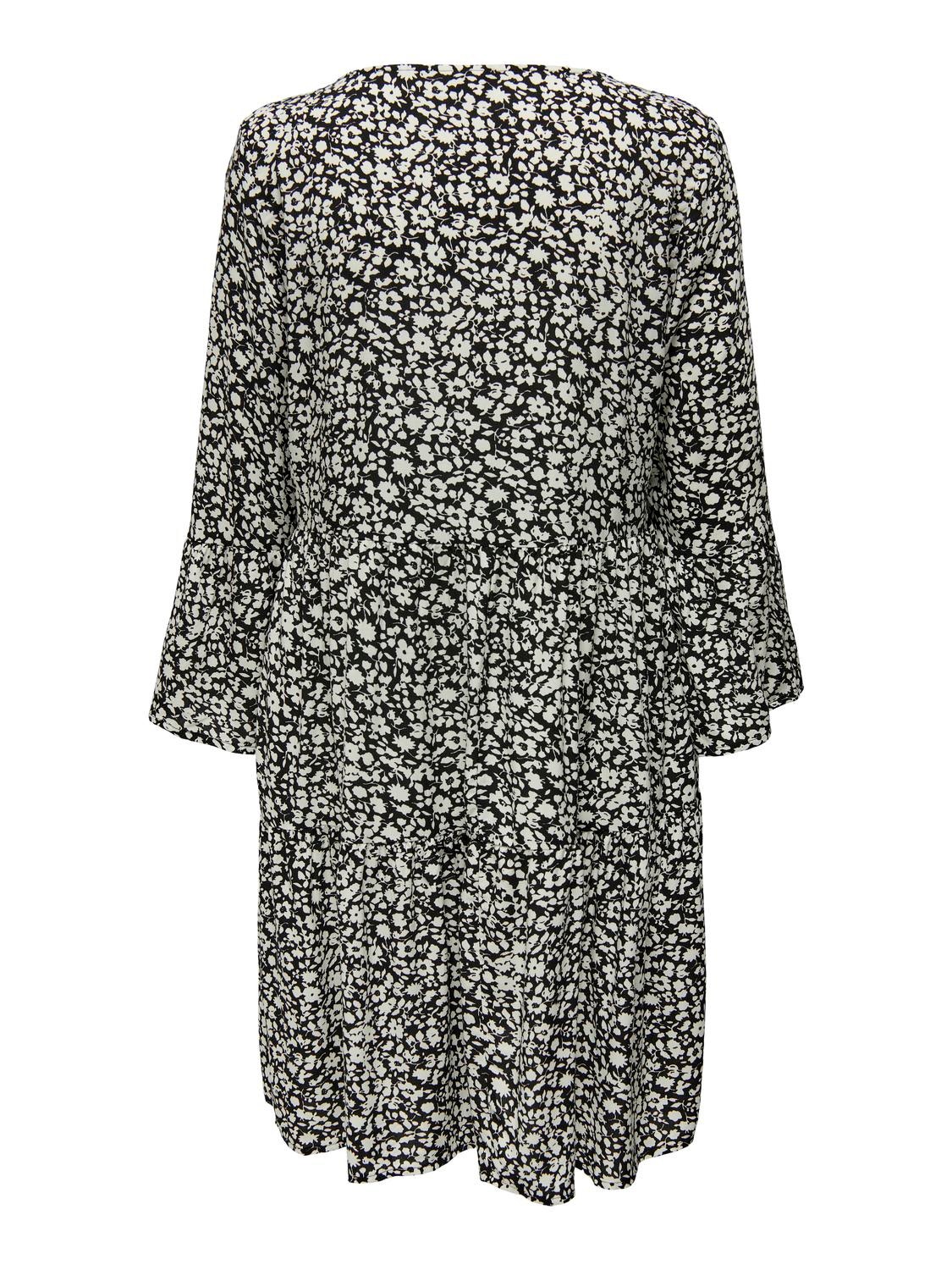 ONLY Mini Frill Dress with V-neck -Black - 15226070