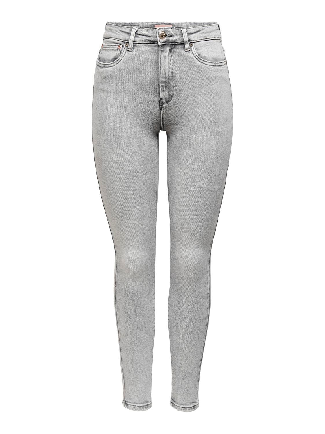 ONLY Jeans Skinny Fit Taille haute -Light Grey Denim - 15226109
