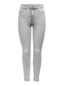 ONLY ONLMILA High Waist Skinny Ankle Jeans -Light Grey Denim - 15226109