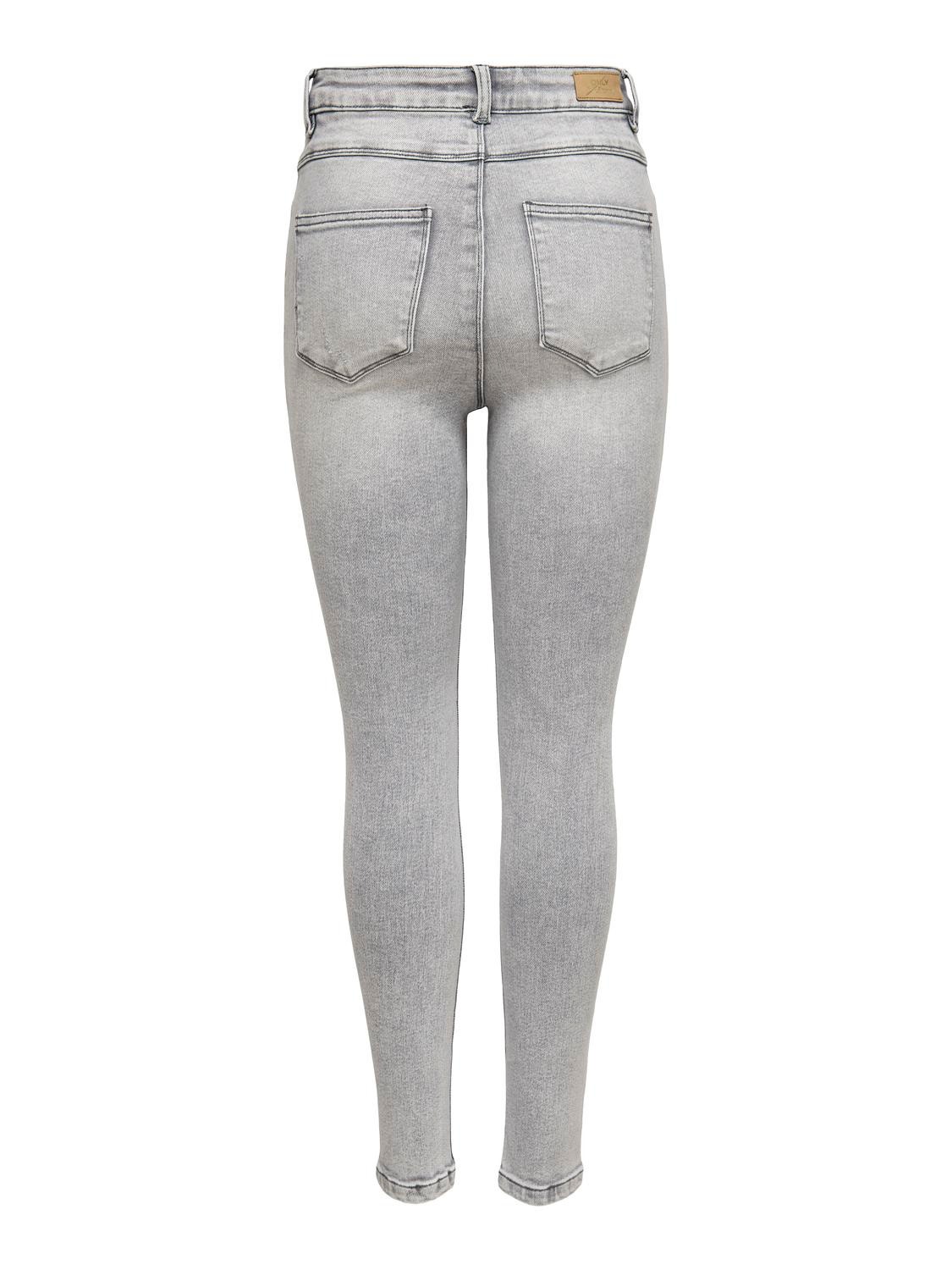 ONLY Jeans Skinny Fit Taille haute -Light Grey Denim - 15226109