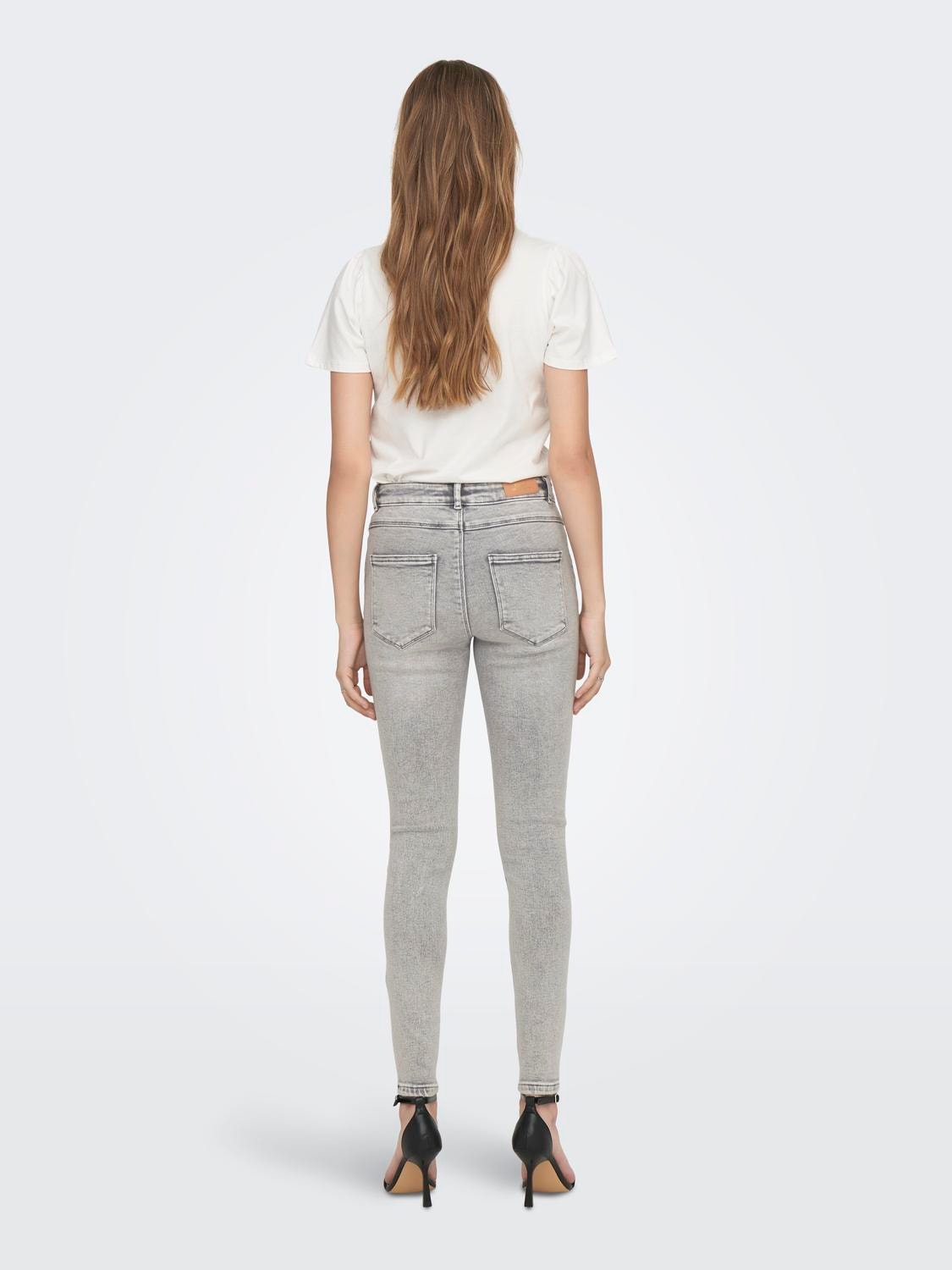 ONLY ONLMILA High Waist Skinny Ankle Jeans -Light Grey Denim - 15226109