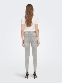 ONLY Skinny Fit Hohe Taille Jeans -Light Grey Denim - 15226109