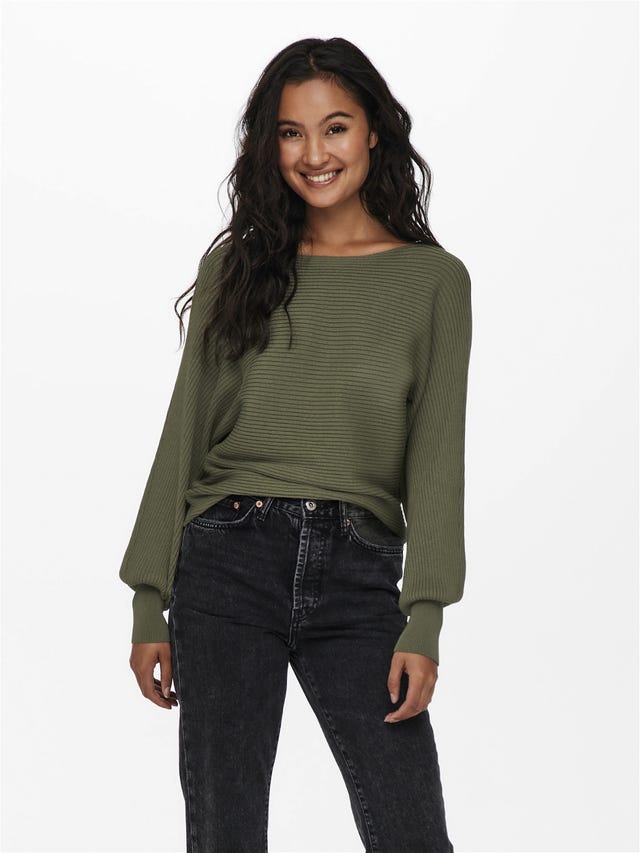 ONLY Boat neck High cuffs Pullover - 15226298