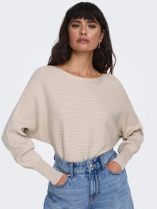 ONLY Boat neck High cuffs Pullover -Pumice Stone - 15226298