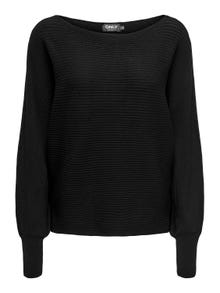 ONLY Båtringning Höga manschetter Pullover -Black - 15226298