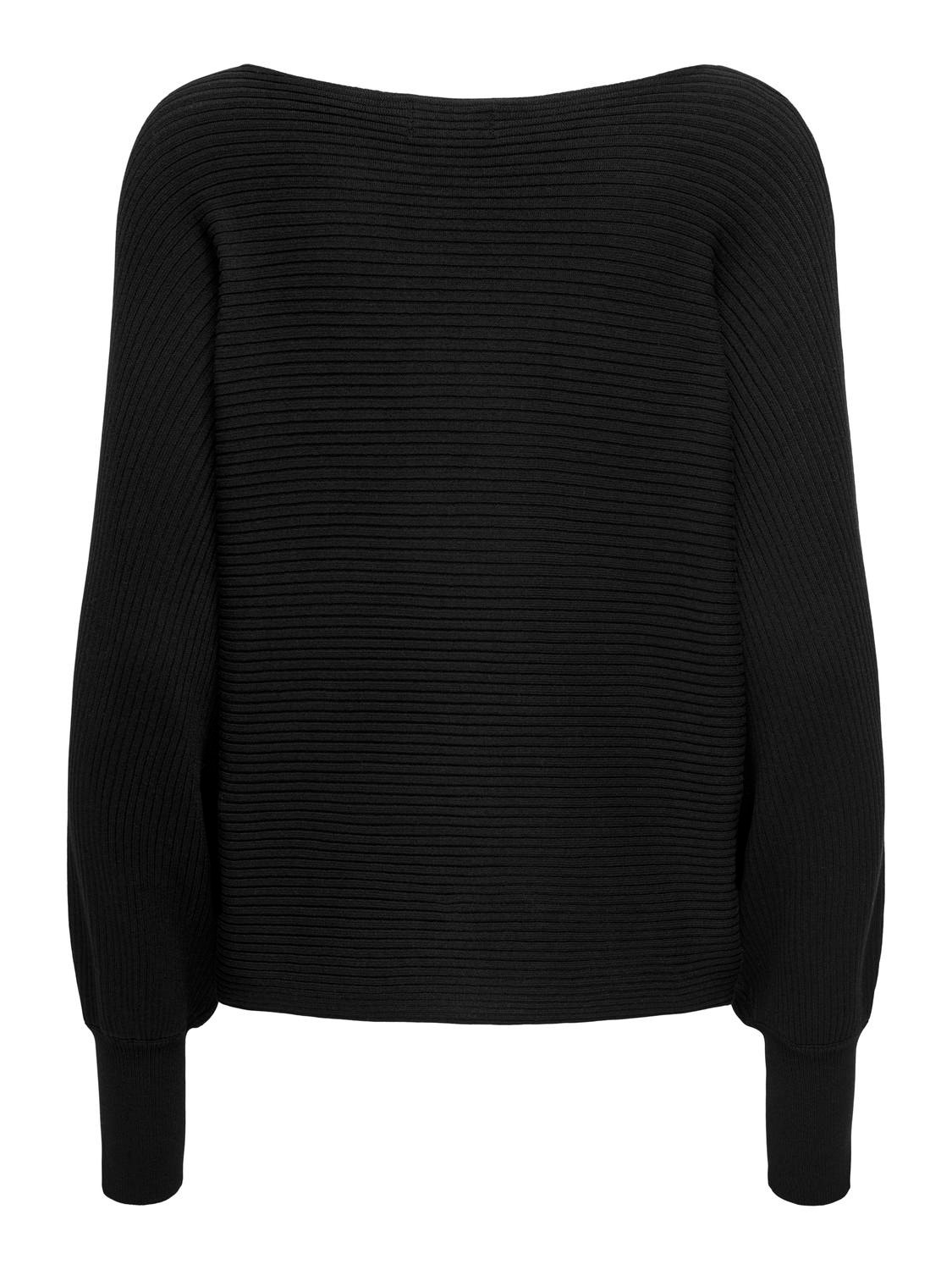 ONLY Båtringning Höga manschetter Pullover -Black - 15226298