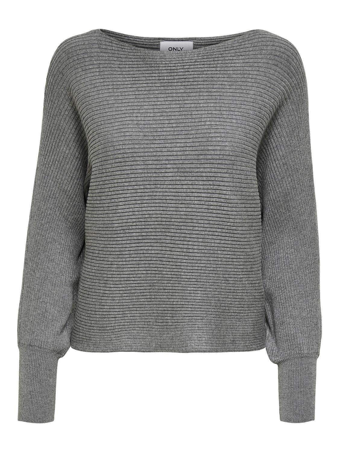 ONLY Kort Stickad tröja -Medium Grey Melange - 15226298