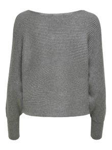 ONLY Dekolt w łódkę Długie mankiety Sweter -Medium Grey Melange - 15226298