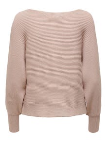 ONLY Boat neck High cuffs Pullover -Misty Rose - 15226298
