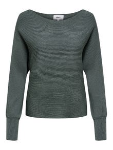ONLY Boat neck High cuffs Pullover -Balsam Green - 15226298
