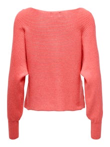 ONLY Boat neck High cuffs Pullover -Tea Rose - 15226298