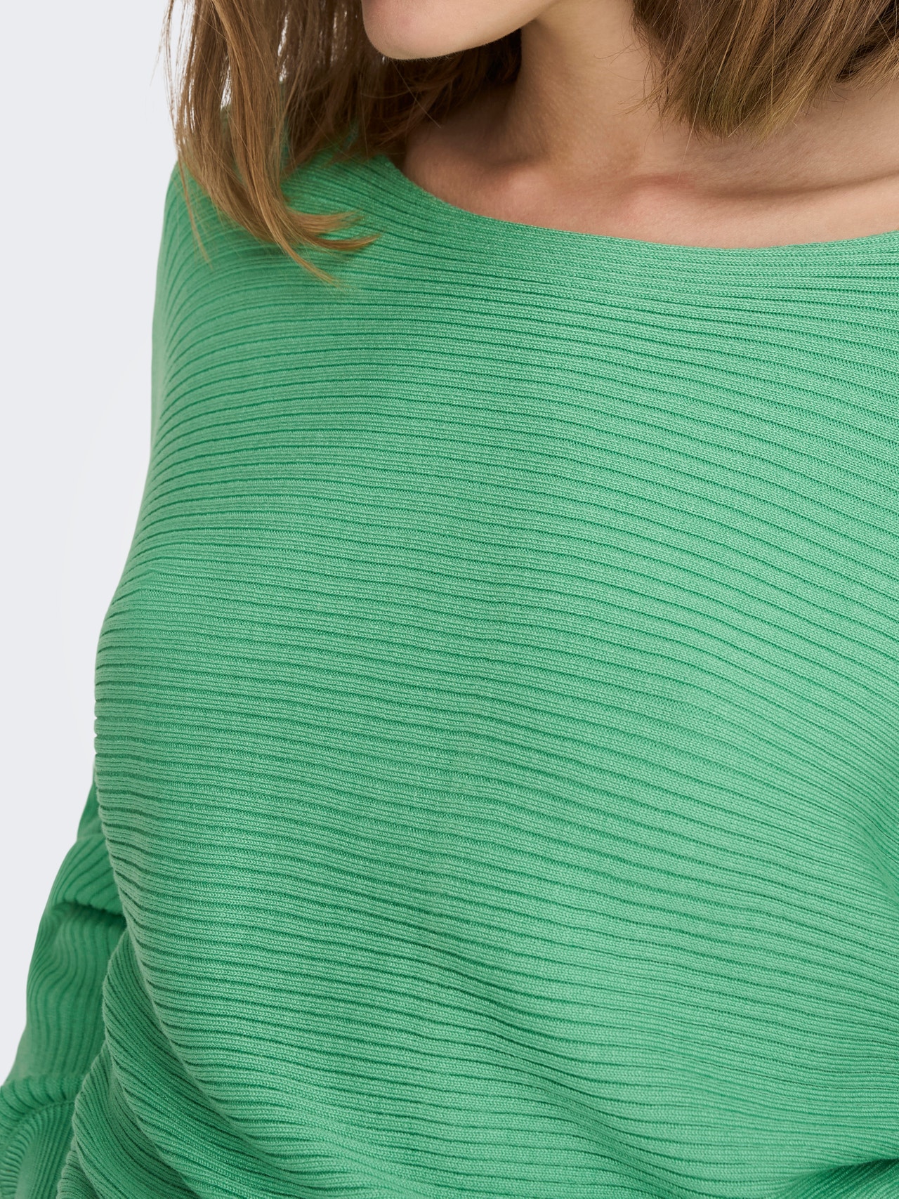 ONLY Boat neck High cuffs Pullover -Jade Cream - 15226298