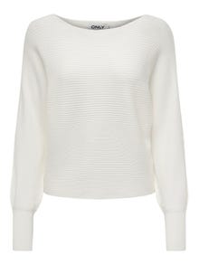 ONLY Short Knitted Pullover -Snow White - 15226298