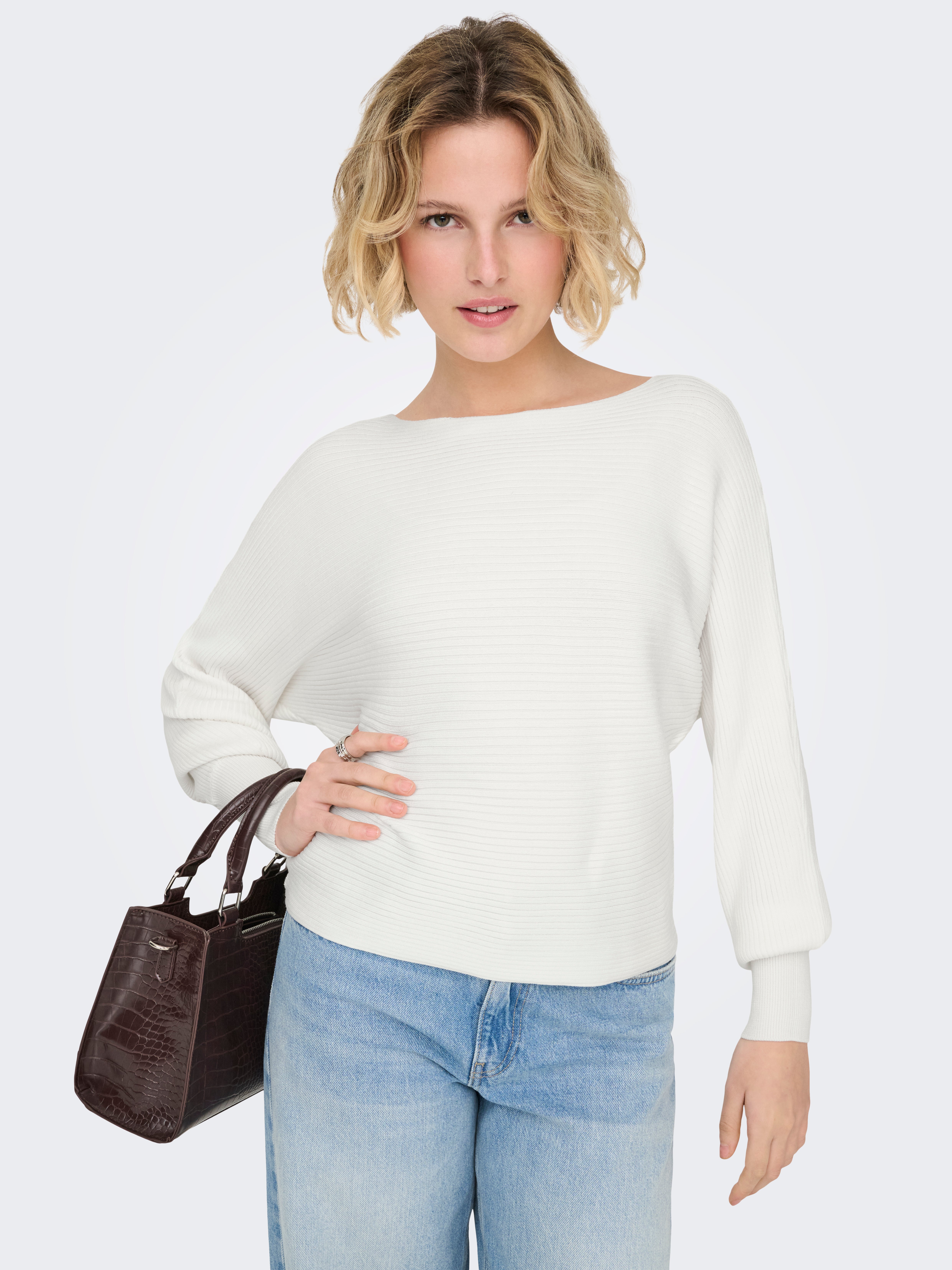 Pull-overs Col bateau Bas hauts | White Clear | ONLY®