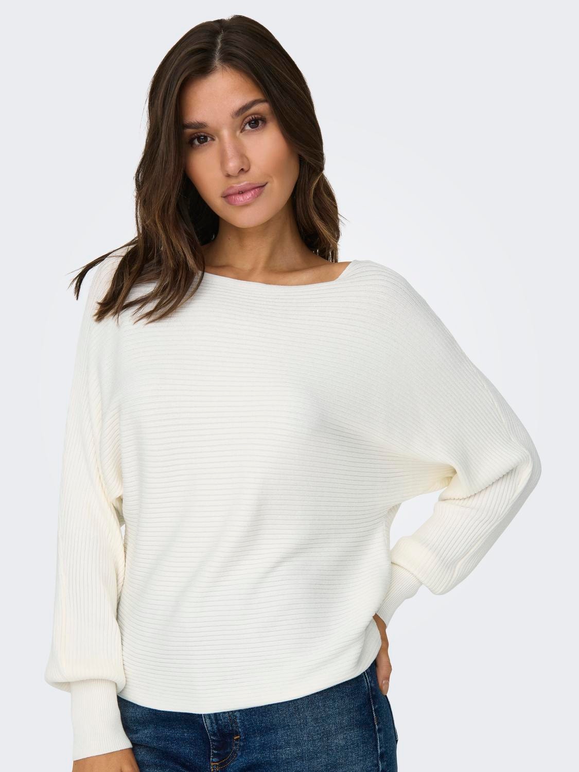 ONLY Short Knitted Pullover -Snow White - 15226298