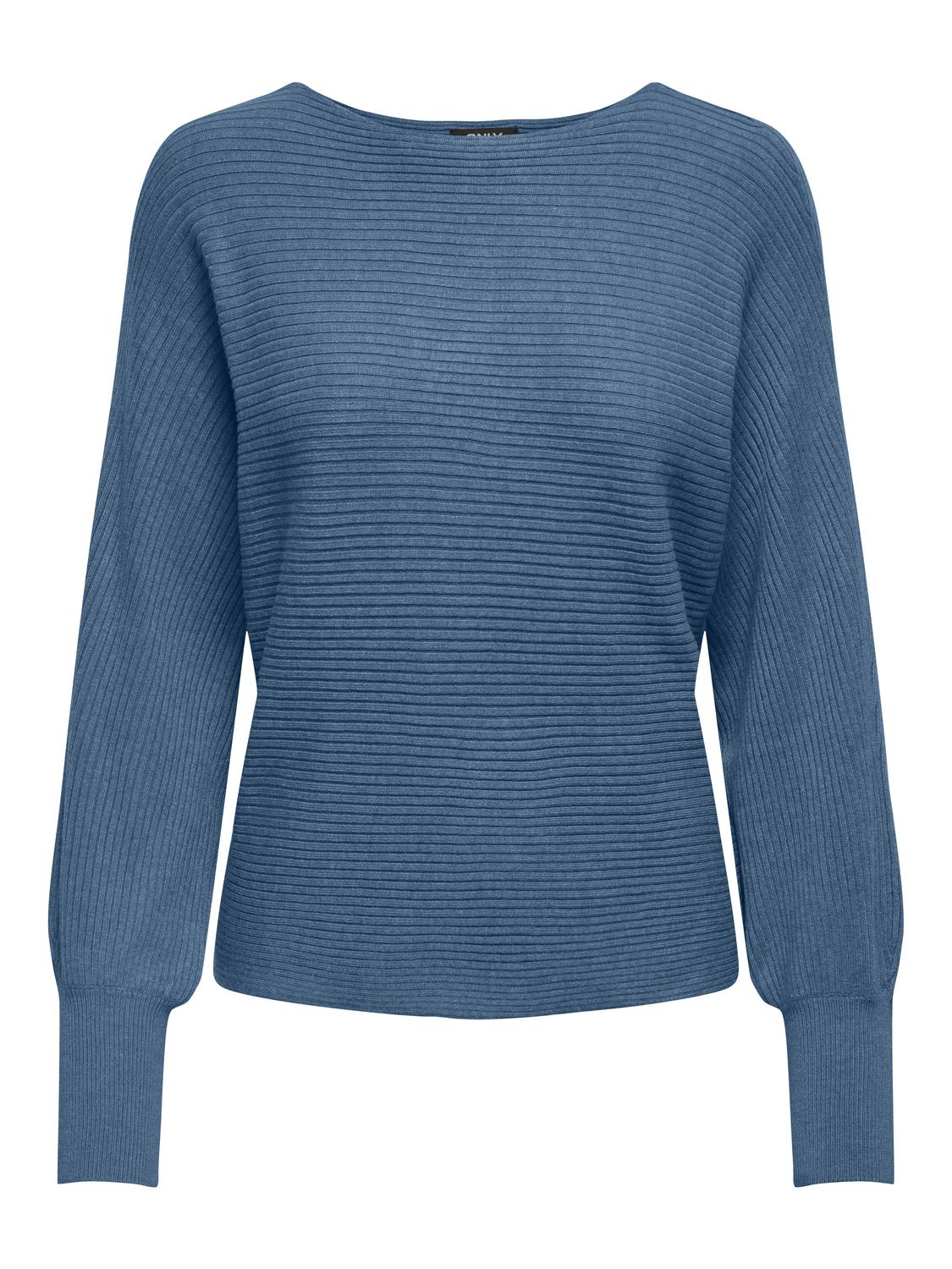 ONLY Båtringning Höga manschetter Pullover -Coronet Blue - 15226298