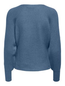 ONLY Boat neck High cuffs Pullover -Coronet Blue - 15226298