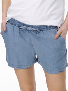 ONLY Relaxed Fit Mid waist Shorts -Medium Blue Denim - 15226321
