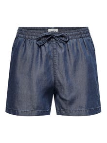 ONLY Relaxed Fit Mid waist Shorts -Dark Blue Denim - 15226321