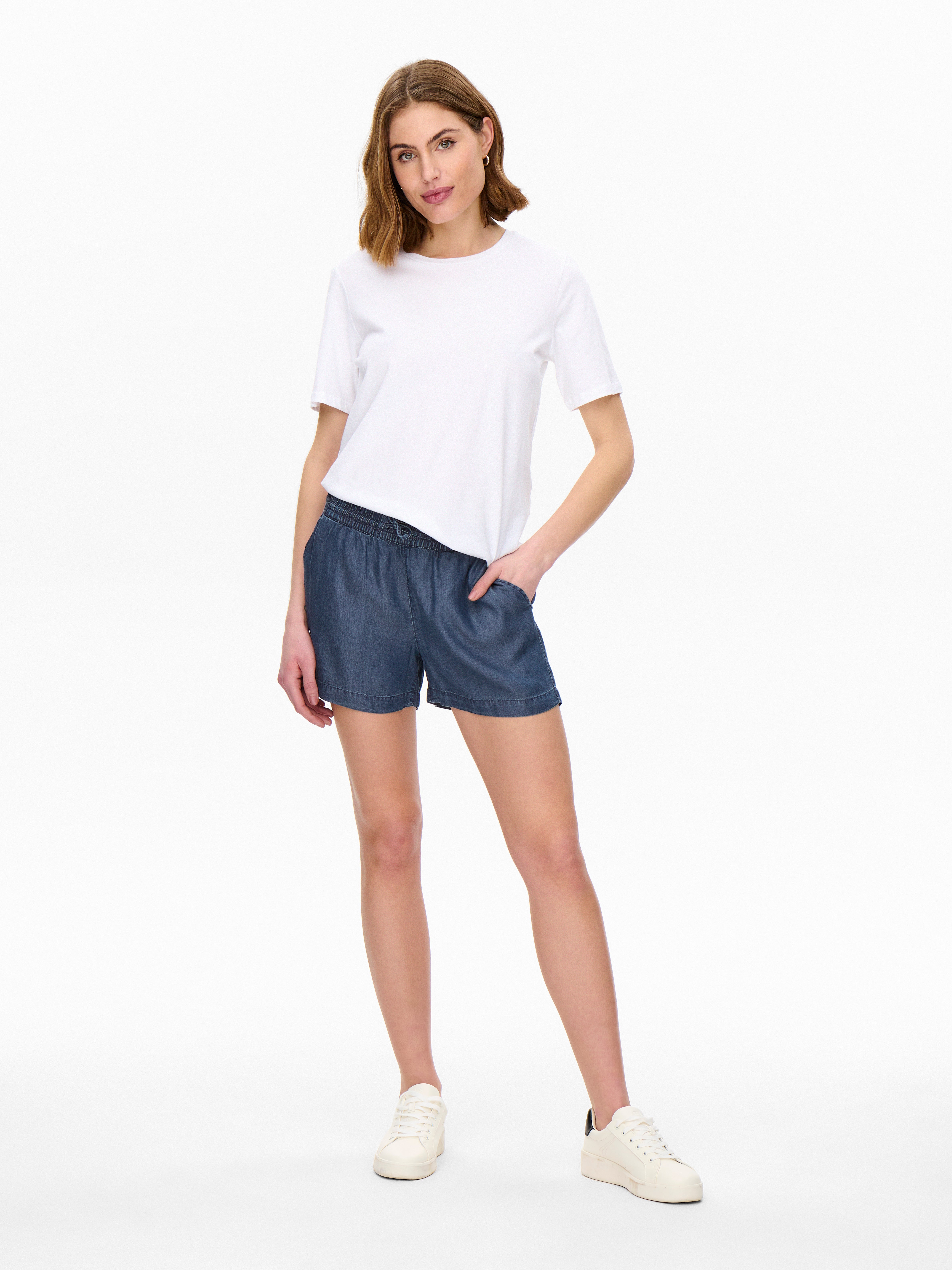 ONLPEMA Mittlere Taille Locker geschnitten Shorts | Dunkelblau | ONLY®