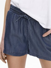 ONLY Relaxed Fit Mid waist Shorts -Dark Blue Denim - 15226321