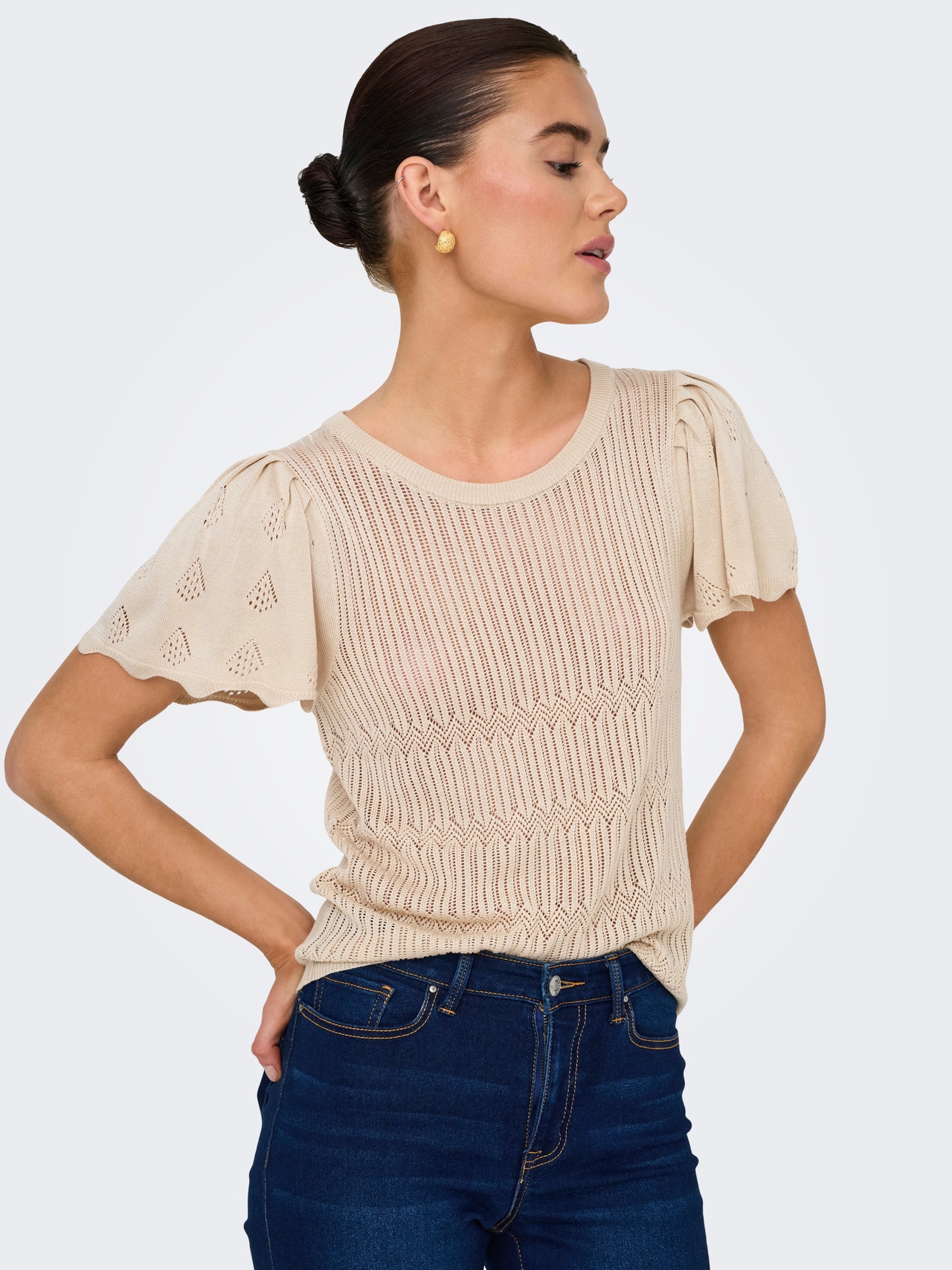 ONLY JDYSOLIS Knitted pullover -Tapioca - 15226335