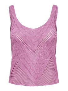 ONLY Knit Fit V-Neck Pullover -Fuchsia Pink - 15226348