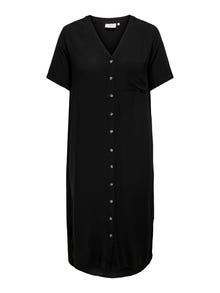ONLY Curvy loose fitted Shirt dress -Black - 15226675
