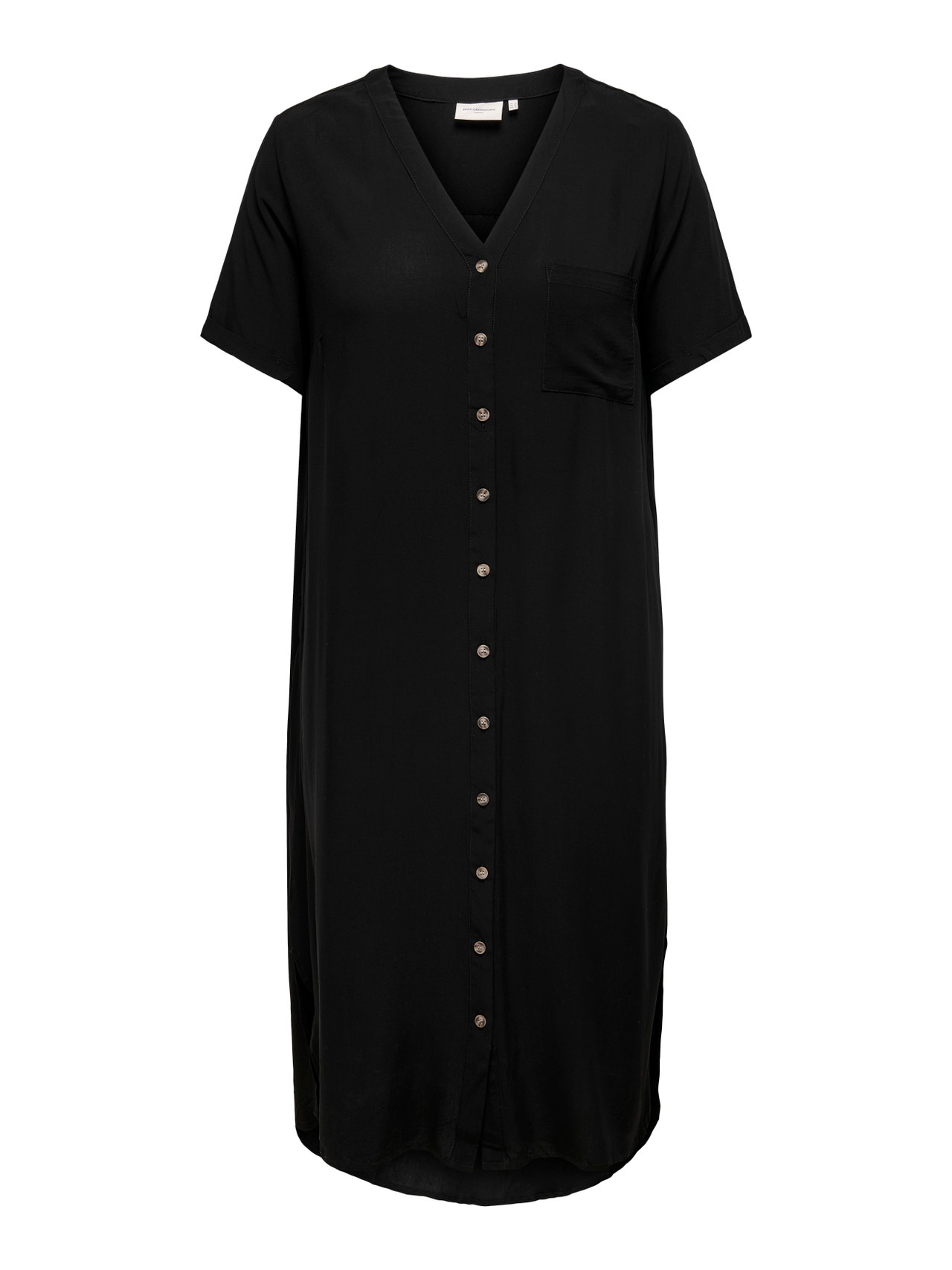 ONLY Normal geschnitten V-Ausschnitt Langes Kleid -Black - 15226675