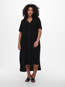 ONLY Curvy loose fit Skjortklänning -Black - 15226675