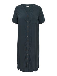 ONLY Normal geschnitten V-Ausschnitt Langes Kleid -Blue Graphite - 15226675