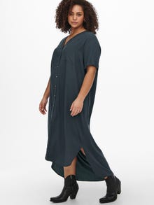 ONLY Normal geschnitten V-Ausschnitt Langes Kleid -Blue Graphite - 15226675