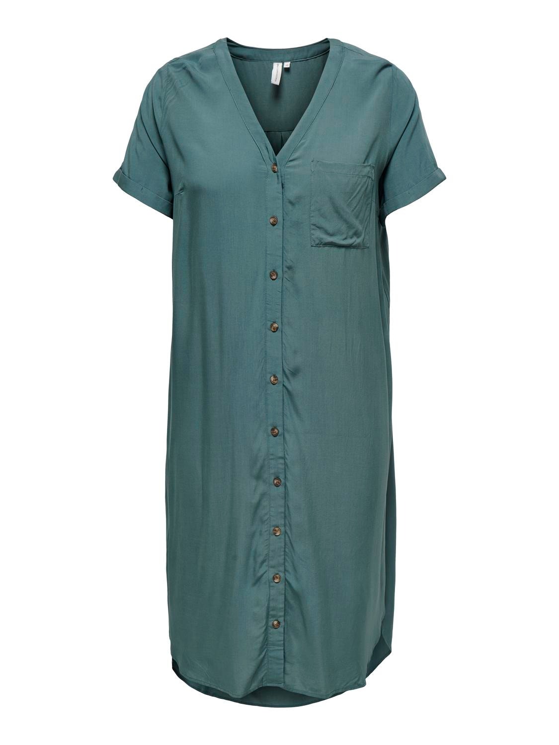 ONLY Regular Fit V-Neck Long dress -Balsam Green - 15226675
