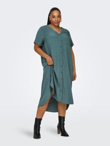 ONLY Curvy loose fit Skjortklänning -Balsam Green - 15226675