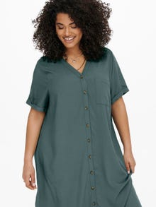 ONLY Curvy loose fitted Shirt dress -Balsam Green - 15226675