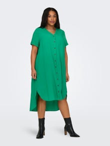 ONLY Curvy loose fit Skjortklänning -Green Bee - 15226675