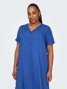 ONLY Holgado en tallas grandes Vestido camisero -Dazzling Blue - 15226675