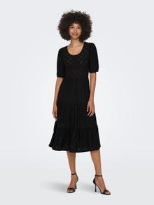 ONLY Midi o-neck dress -Black - 15226828