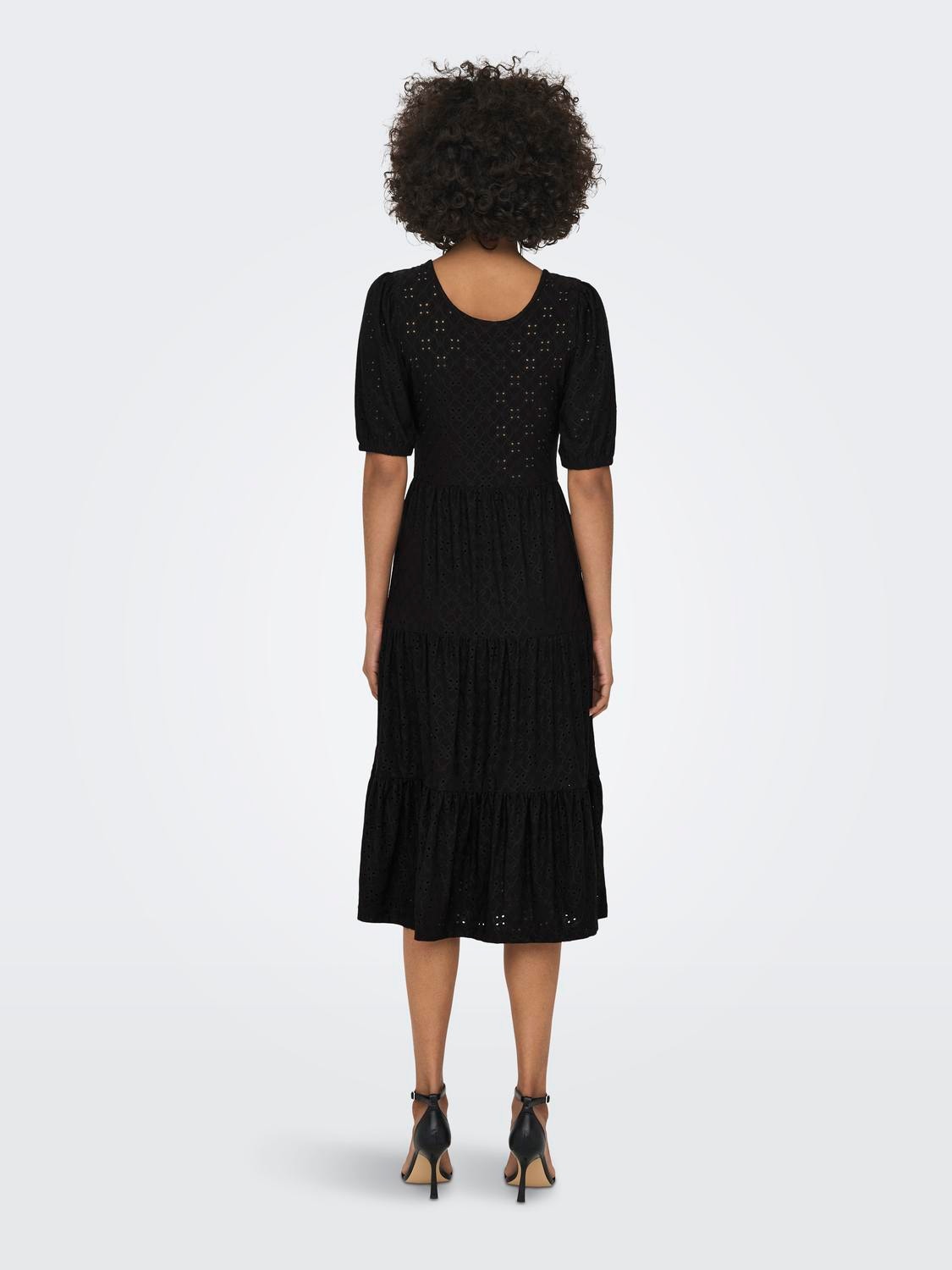 ONLY Midi o-neck dress -Black - 15226828